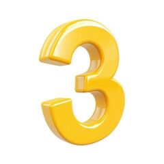 Naklejka premium Golden number three illustration on white background