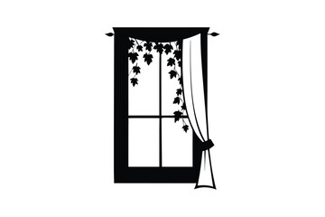 Naklejka premium Set of Window silhouette vector, Window vector