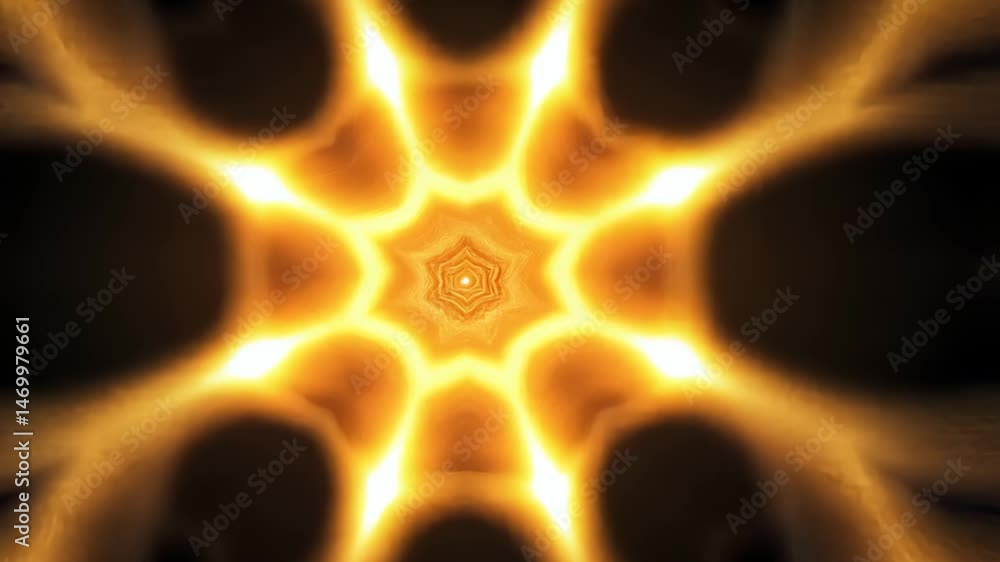 Poster radiant abstract kaleidoscope bright sunburst patterns creating mesmerizing visual effects