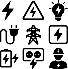 Electricity icon set