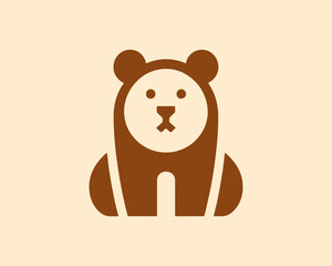 Bear logo icon with elegant brown color scheme professional look