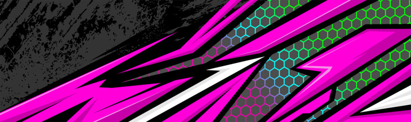 Abstract Car decal design vector. Graphic abstract stripe racing background kit designs for wrap vehicle, race car, rally, adventure and livery