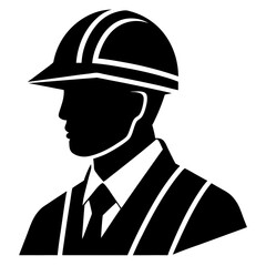 silhouette of a man in a helmet