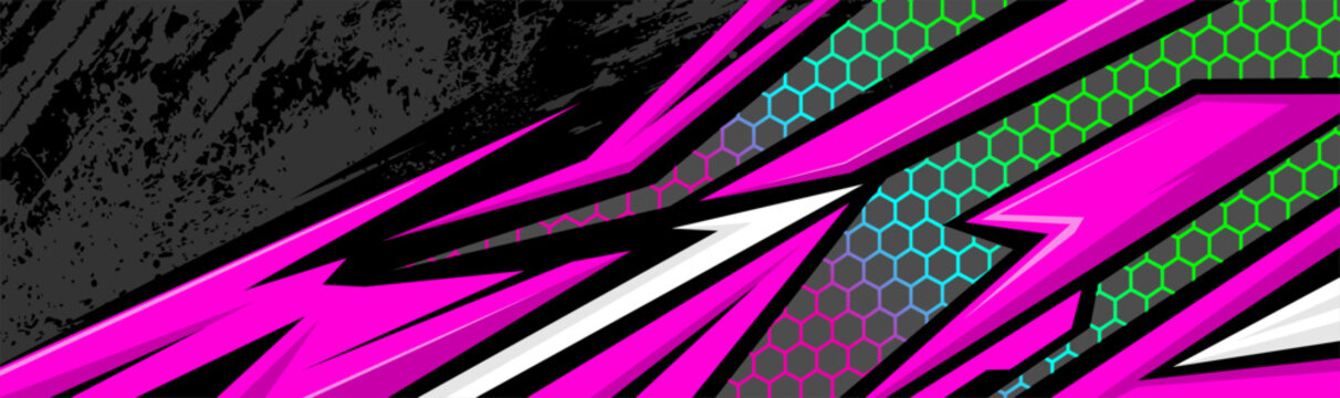Abstract Car decal design vector. Graphic abstract stripe racing background kit designs for wrap vehicle, race car, rally, adventure and livery