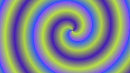 Hypnotic swirling spiral in vibrant blues, greens, and purples.  Gradient creates depth and illusion of movement