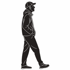 silhouette of a young man