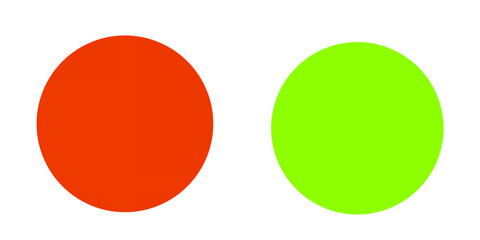 Vibrant Red-Orange and Lime Green Circles: Minimalist Graphic Design Element