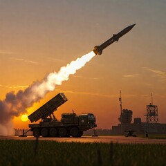 S Missile Launch Desert Sunset