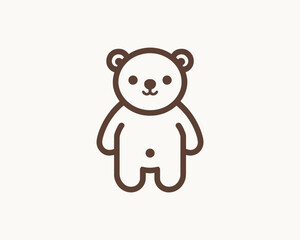 Bear logo icon in modern dark brown palette