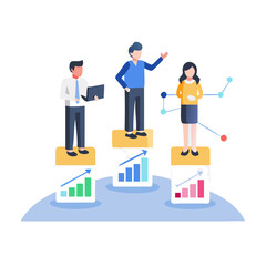 Business team analyzing financial growth with charts and data visualization