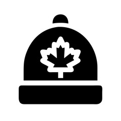 Winter Hat with Maple Leaf Icon Design