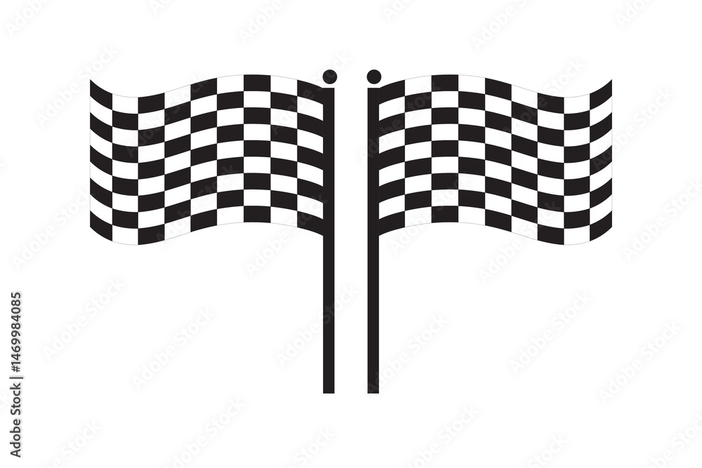 Aufkleber racing flag icon. vector flat black simple illustration for web and app..eps10