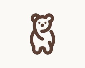 Bear logo icon in deep brown earthy tone