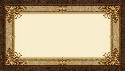 Elegant vintage-style golden brown frame with floral decorations, ideal for certificates, invitations, or classical design elements on a light background.