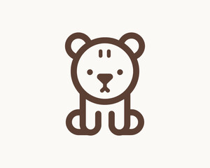 Bear logo icon in minimalist wild style