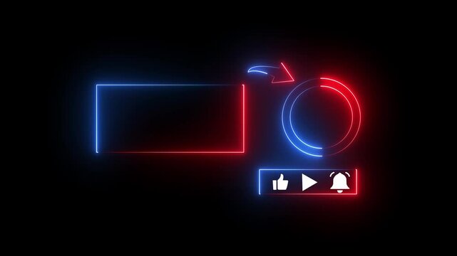 the design appears to be a minimalist interface, possibly for a media player or streaming service.,a dark background with various neon blue graphical elements.