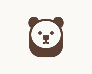 Bear logo icon for creative brown brand design