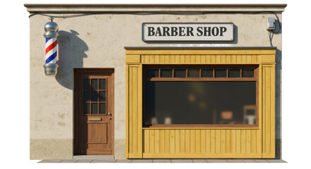 Naklejka premium Isolated Barber Shop Facade