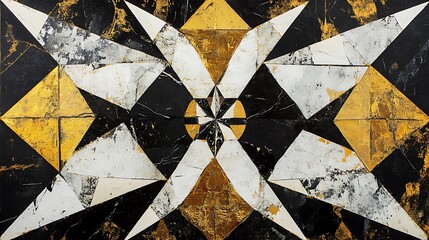 Geometric Marble Floor Design.