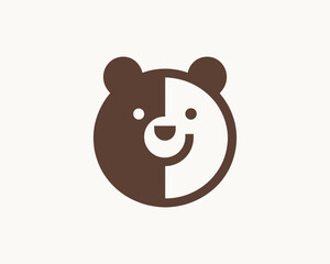 Bear logo in minimalist style with dark brown color