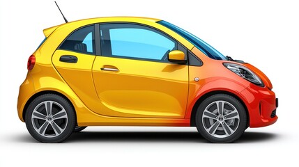Fototapeta premium Colorful, compact car. Side view