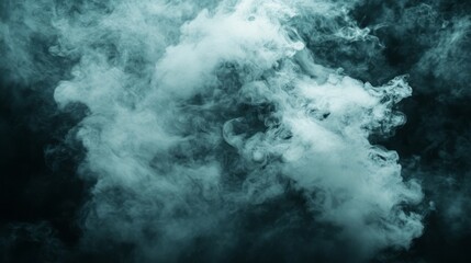 Dramatic swirling cloud of smoke against a dark background.