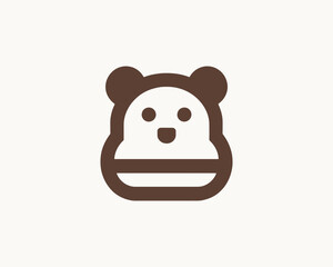 Bear logo icon in simple dark brown for professional use