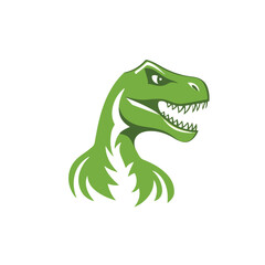 Green Tyrannosaurus Rex Head And Torso Vector Illustration Isolated On White Background Cartoon Mascot