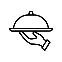 Fototapeta premium Hand Holding Tray Outline – Hospitality and Serving Gesture Vector
