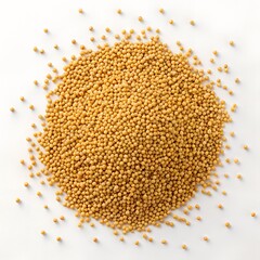 Heap of Mustard Seeds Isolated on White Background