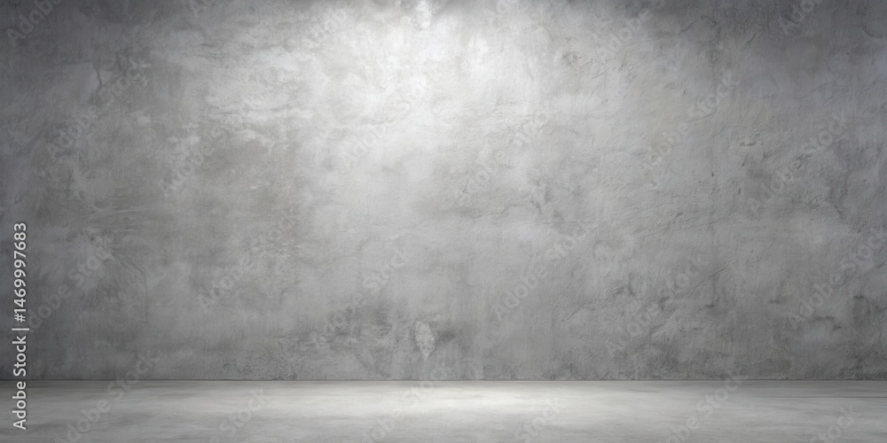 Poster empty room with a textured concrete wall and floor, ideal for product placement or design presentati