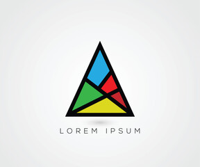 Initial A geometric shapes logo design illustration