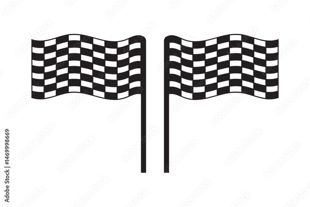 Poster racing flag icon. vector flat black simple illustration for web and app..eps10