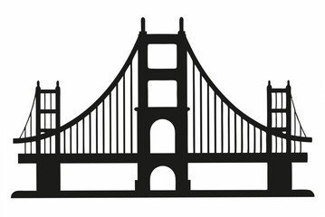 golden gate silhouette vector