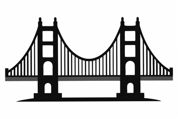 golden gate silhouette vector