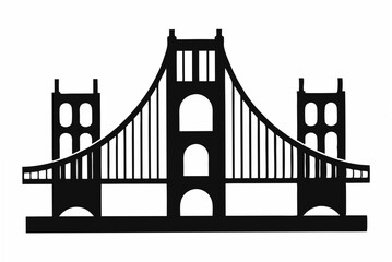 golden gate silhouette vector
