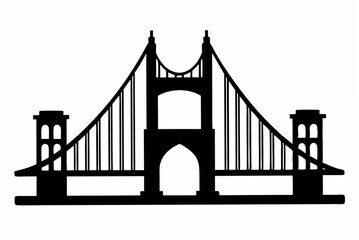 golden gate silhouette vector