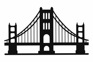 golden gate silhouette vector