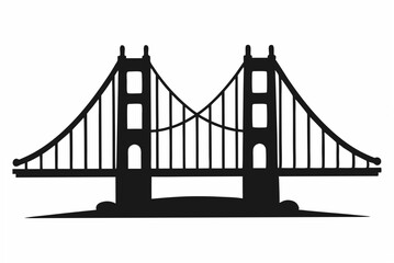 golden gate silhouette vector
