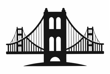 golden gate silhouette vector