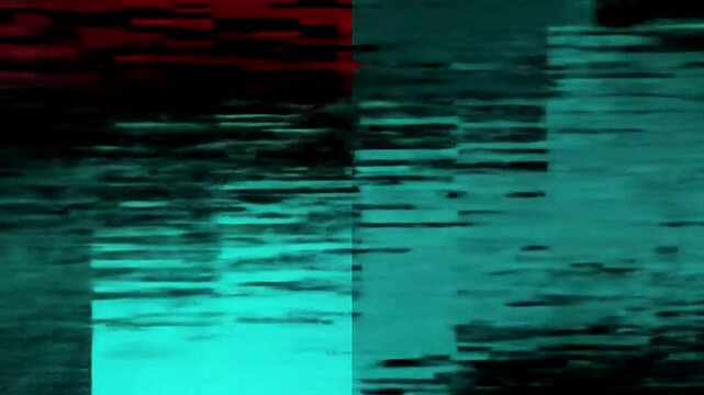 Data moshing and Interlacing Glitch with Abstract Color Fields and Block Corruption. Corrupted Abstract Merge Datamoshing & Interlacing Glitch Effect