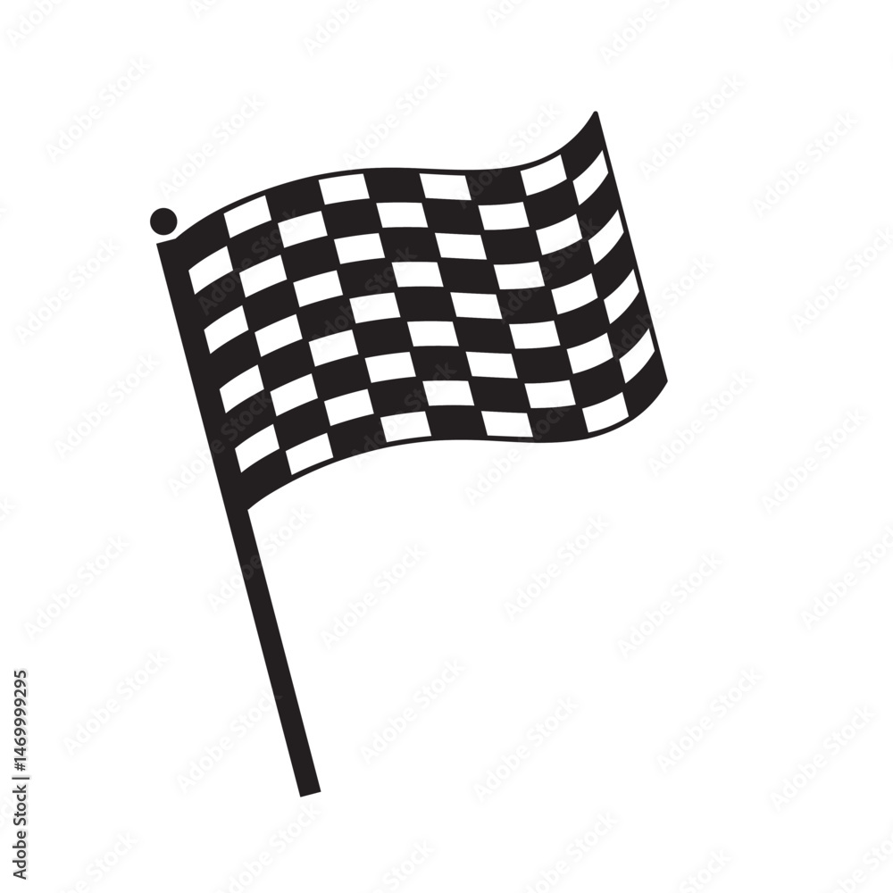 Poster flag checkered line icon vector set. flag icon. racing sign. checkered racing flag. eps10
