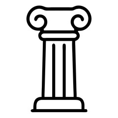  Classic Greek Column Vector ,Black Outline Architectural Icon