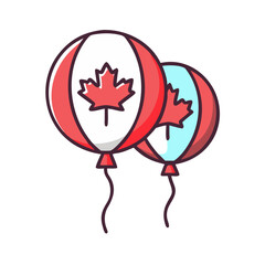 Canada Day Celebration Balloon Icon Design
