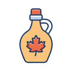 Maple Syrup Bottle Sweet Icon Design