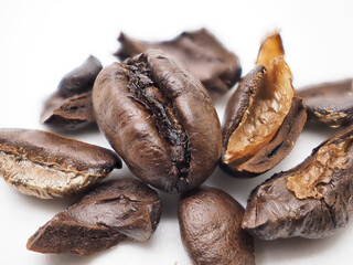 Freshly roasted brown coffee beans