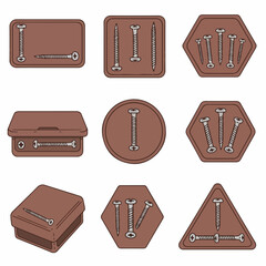 Hardware Array: A meticulously curated array of construction hardware and tools arranged in a structured and precise composition, conveying a sense of order, efficiency.