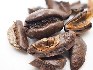 Freshly roasted brown coffee beans