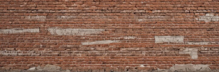 Fototapeta premium Weathered paper posters, urban brick wall, glued, various sizes, vintage, street art