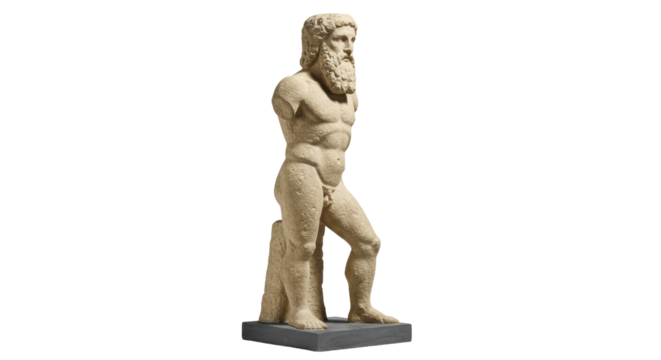 Isolated Sculpture of Poseidon